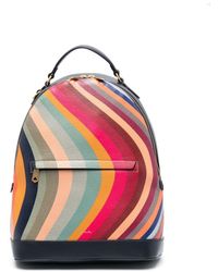 Paul Smith - Swirl-print Leather Backpack - Lyst