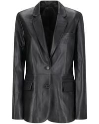 DESA NINETEENSEVENTYTWO - Buttoned Leather Blazer - Lyst