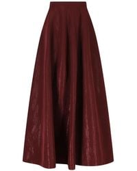 Alberta Ferretti - High-Shine Flared Maxi Skirt - Lyst