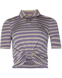 Rabanne - Striped Ring-Detail Polo Shirt - Lyst