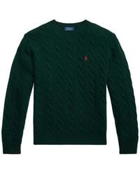 Polo Ralph Lauren - Cable-Knit Embroidered-Logo Sweater - Lyst