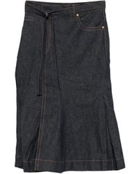 Sacai - Belted Pleated Denim Skirt - Lyst