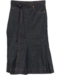 Sacai - Falda Vaquera Plisada Con Cinturón - Lyst