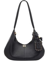 Ganni - Medium Hobo Bag With Logo - Lyst