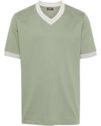 Peserico - V-neck Cotton T-shirt - Lyst