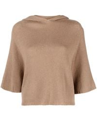 Fabiana Filippi - Three-Quarter Sleeved Hooded Jumper - Lyst