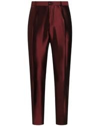 Dolce & Gabbana - Silk Shantung Trousers - Lyst