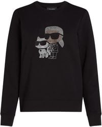 Karl Lagerfeld - Ikon Choupette Sweater Met Stras - Lyst