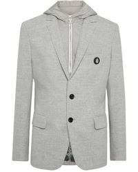 Billionaire - Hooded Buttoned Blazer - Lyst