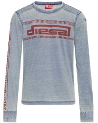DIESEL - Logo-Print Long-Sleeve T-Shirt - Lyst