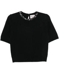 Semicouture - Sequin-Embellished Short-Sleeve T-Shirt - Lyst