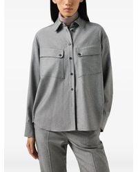 Bogner - Robyn Herringbone-Flannel Virgin-Wool Shirt - Lyst