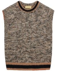 Momoní - Pull En Maille Torsadée Brodé En Coton Sans Manches - Lyst