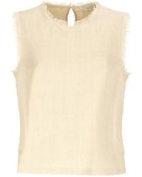 Antonelli - Frayed-Trim Sleeveless Top - Lyst