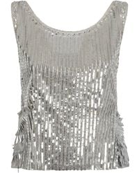 Alberta Ferretti - Top Con Paillettes - Lyst