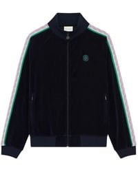 Drole de Monsieur - Logo-Embroidered Velvet Track Jacket - Lyst