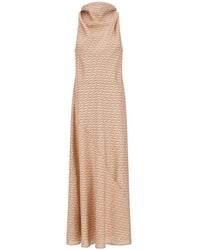 Herno - Hanging Hook-Print Silk Maxi Dress - Lyst