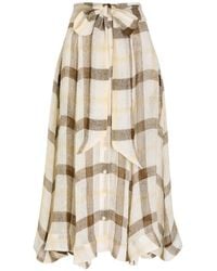 Lisa Marie Fernandez - Bow Checked Midi Skirt - Lyst
