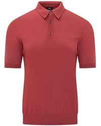 Hōsio - Short-Sleeve Knitted Polo Shirt - Lyst