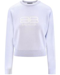 Balenciaga - Logo-Detail Crew-Neck Sweater - Lyst
