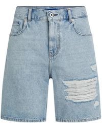 KARL LAGERFELD - Distressed Shorts - Lyst