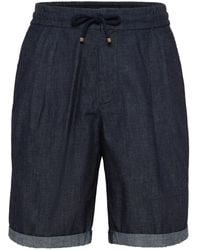 Brunello Cucinelli - Pantalones Vaqueros Cortos Con Cordones - Lyst