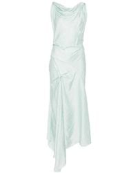 Victoria Beckham - Cowl-Neck Drape-Detail Midi Dress - Lyst