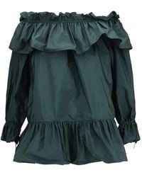 Saint Laurent - Ruffled Nylon Poplin Dress - Lyst