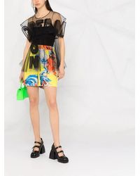 MSGM - Rooster Print Shorts - Lyst