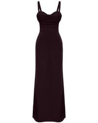 POST MERIDIEM - Gathered-Detail Maxi Dress - Lyst