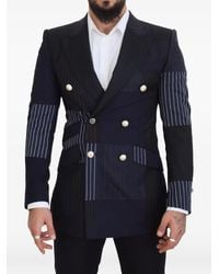 Dolce & Gabbana - Patchwork Double-Breasted Blazer - Lyst
