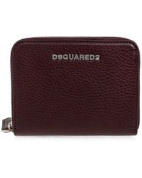 DSquared² - Logo-Plaque Pebbled-Leather Wallet - Lyst