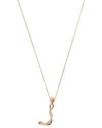 Charlotte Chesnais - 18K Letter J Diamond Necklace - Lyst