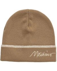 Moschino - Logo-Embroidered Stripe-Detail Beanie Hat - Lyst
