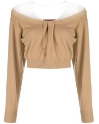 Alexander Wang Cropped-Pullover mit drapiertem Kragen - Braun