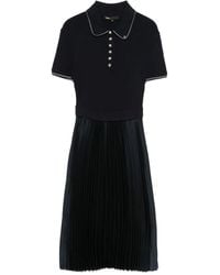 Maje - Plissiertes Kleid mit Polokragen - Lyst