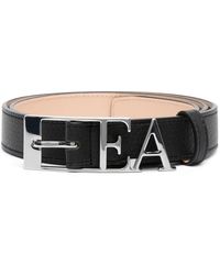 Emporio Armani - Logo-lettering Leather Belt - Lyst