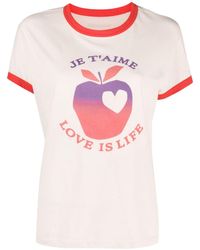 Zadig & Voltaire - T-shirt en coton à imprimé Walk - Lyst