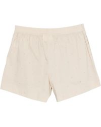 MC2 Saint Barth - Meave Crystal-Embellished Elasticated-Waist Shorts - Lyst