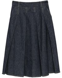 Tela - Charlotte/J Pleated Denim Skirt - Lyst