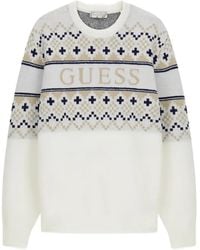 Guess - Patterned Crew-Neck Sweater - Lyst