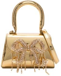 Self-Portrait - Micro Bow Crystal-embellished Leather Mini Bag - Lyst