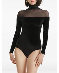 2310 STUDIO - Mesh Velvet Bodysuit - Lyst