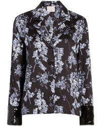 Cinq À Sept - Phoebe Floral-print Sequinned Shirt - Lyst