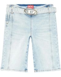 DIESEL - De-Ginny-S Cycling Shorts With Logo Buckle - Lyst