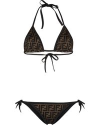 Fendi - Bikini a triangolo con stampa FF - Lyst