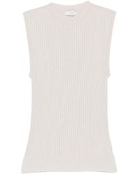 Peserico - Ribgebreide Top Met Ronde Hals - Lyst