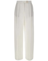 Eleventy - Palazzo Pleated Trousers - Lyst