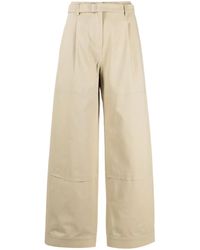 Low Classic - Wide-Leg Belted Trousers - Lyst