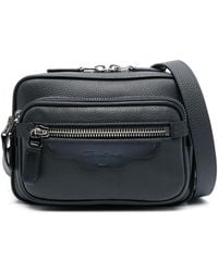 Santoni - Tumbled Leather Shoulder Bag - Lyst